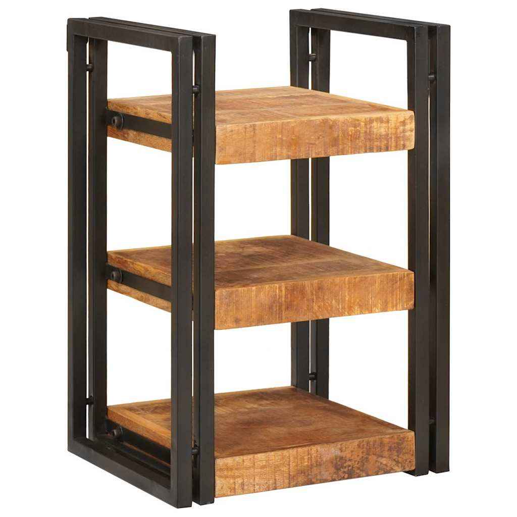 vidaXL Nachtkastje Bruin en zwart 38 x 33 x 58 cm Massief Mango Hout