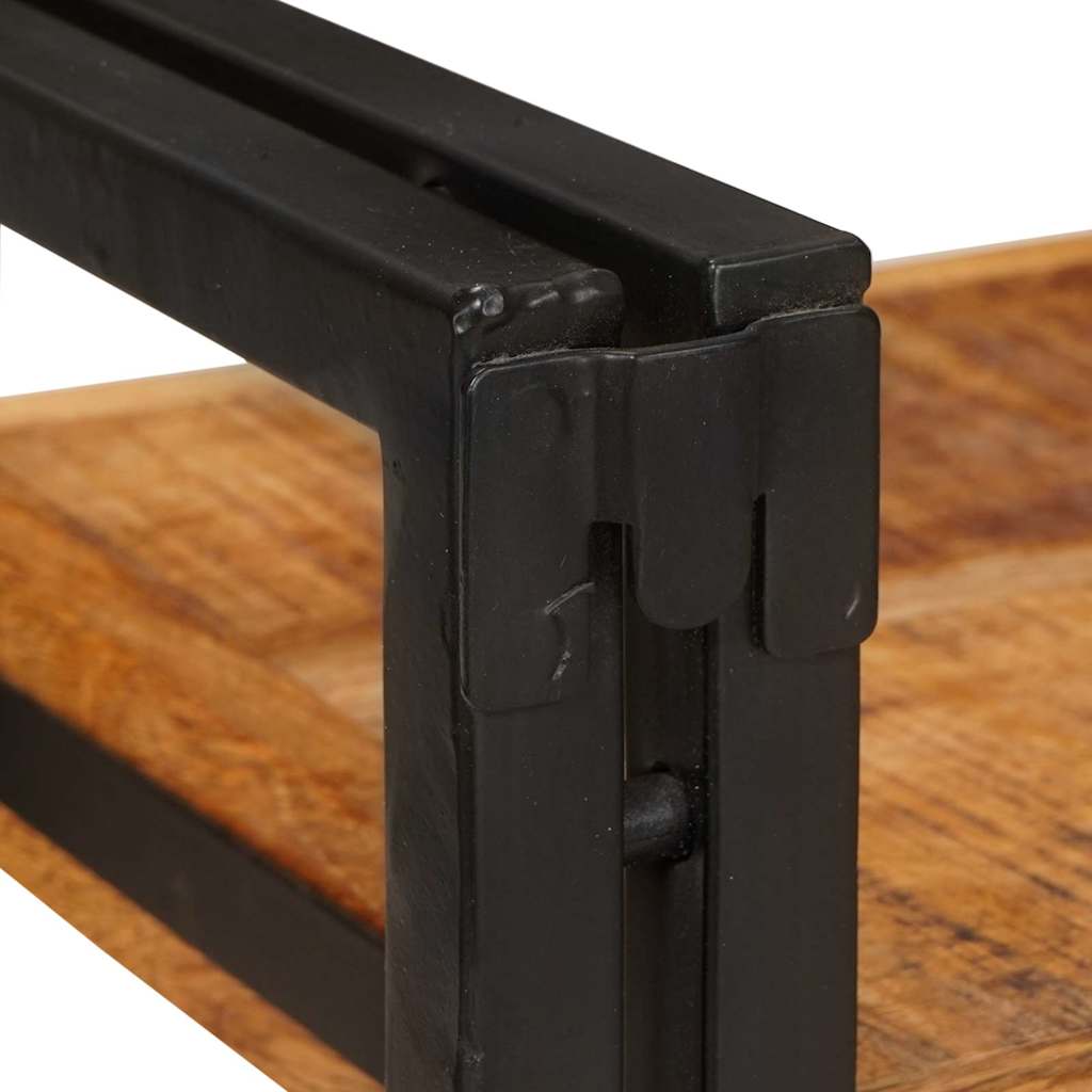 vidaXL Nachtkastje Bruin en zwart 38 x 33 x 58 cm Massief Mango Hout