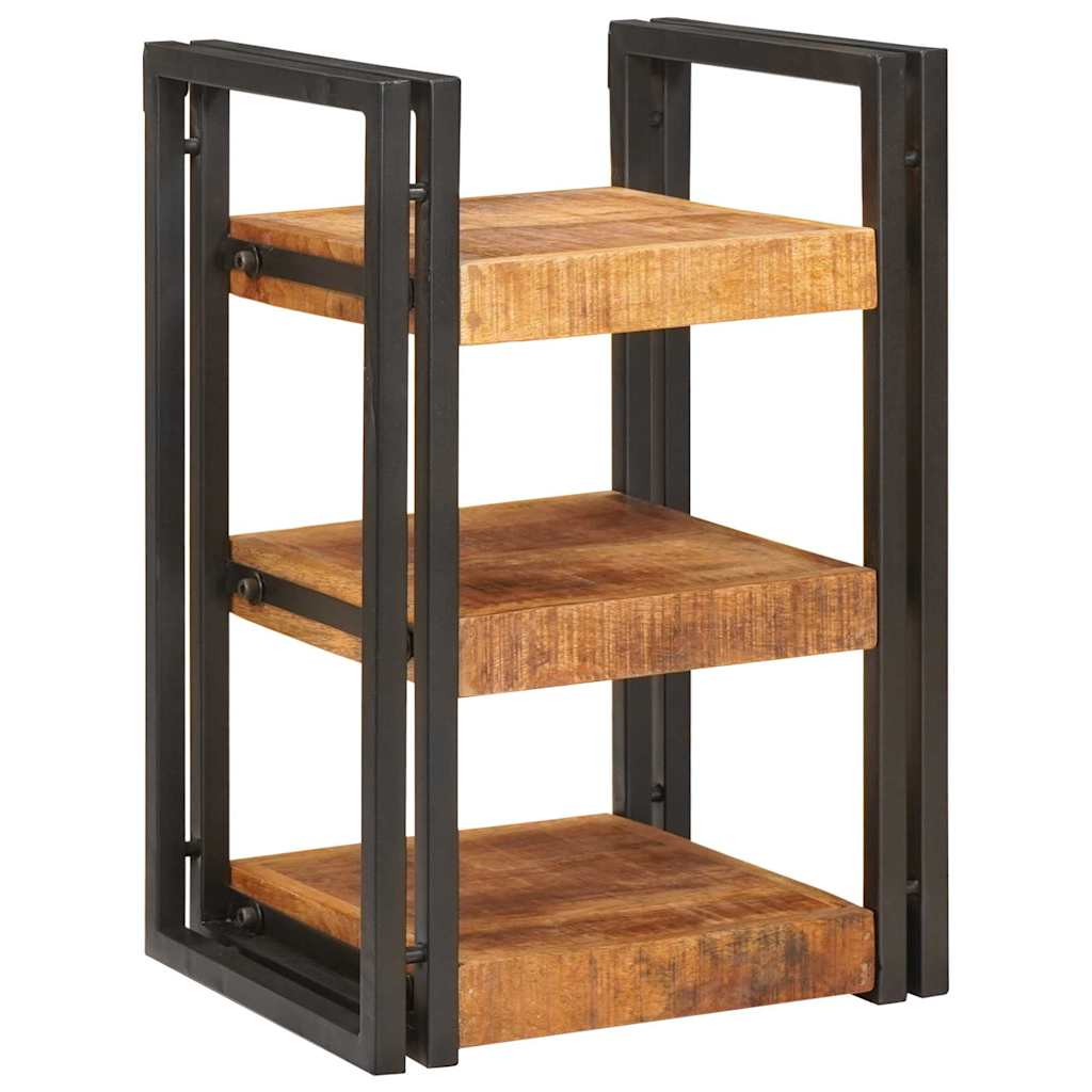 vidaXL Nachtkastje Bruin en zwart 38 x 33 x 58 cm Massief Mango Hout