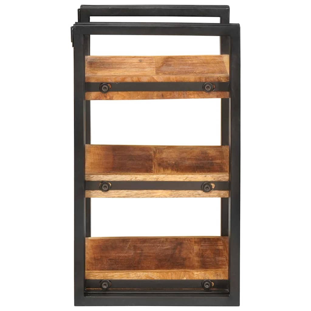 vidaXL Nachtkastje Bruin en zwart 38 x 33 x 58 cm Massief Mango Hout
