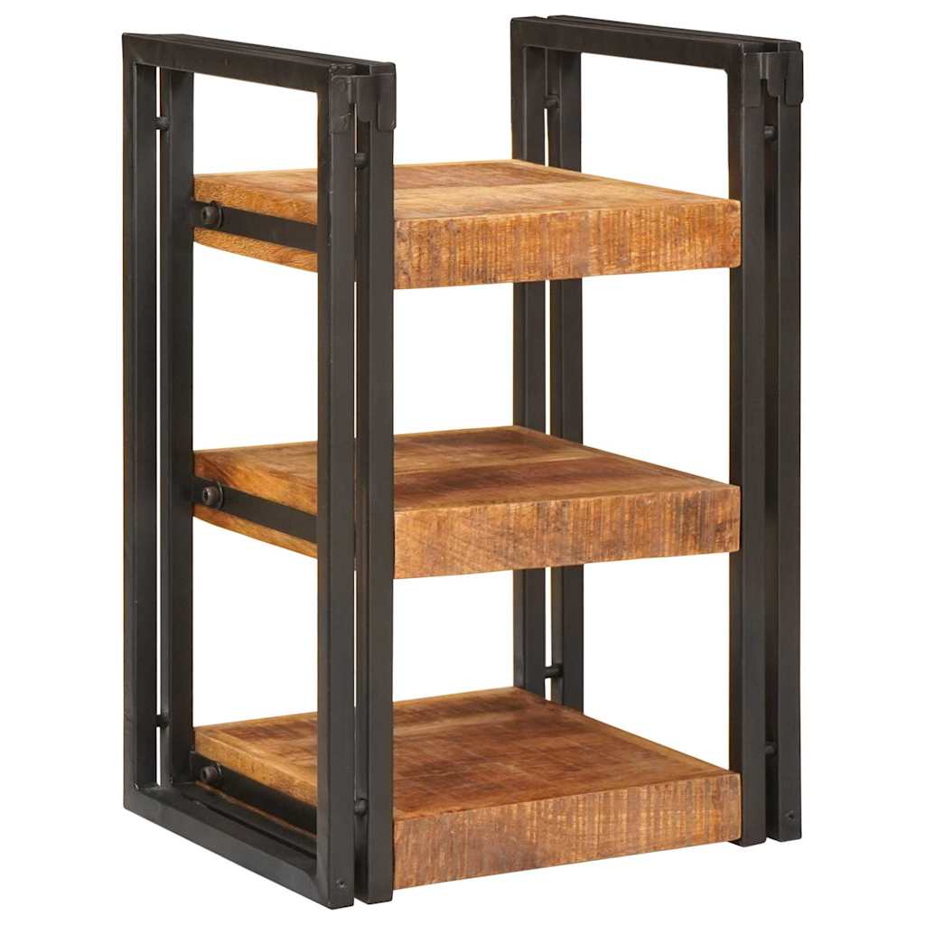 vidaXL Nachtkastje Bruin en zwart 38 x 33 x 58 cm Massief Mango Hout