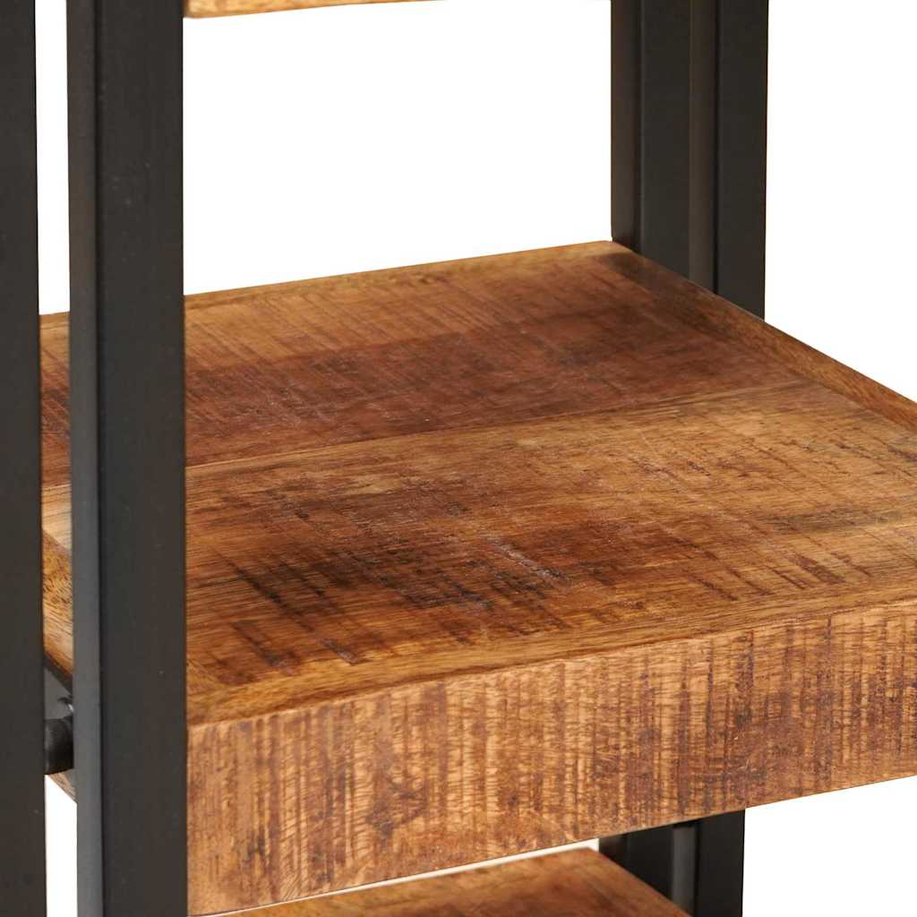 vidaXL Nachtkastje Bruin en zwart 38 x 33 x 58 cm Massief Mango Hout