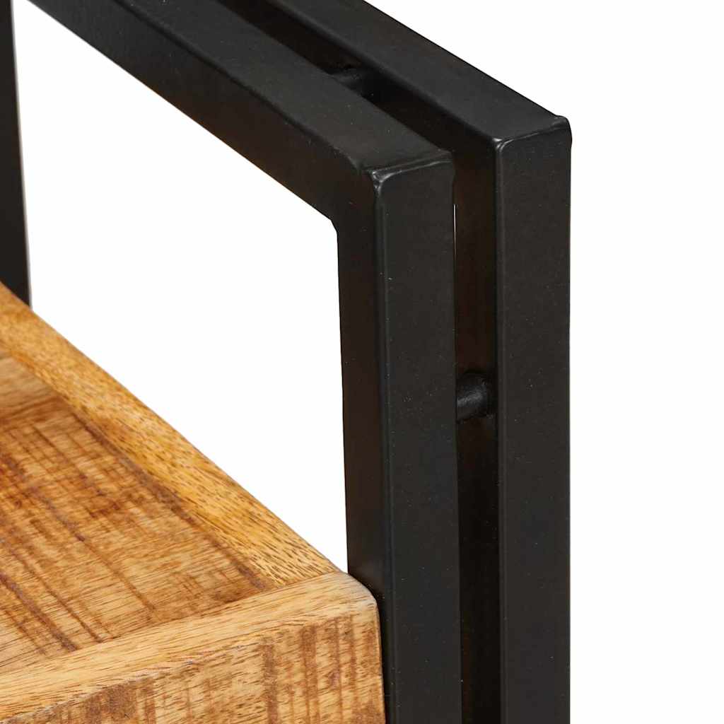 vidaXL Nachtkastje Bruin en zwart 38 x 33 x 58 cm Massief Mango Hout