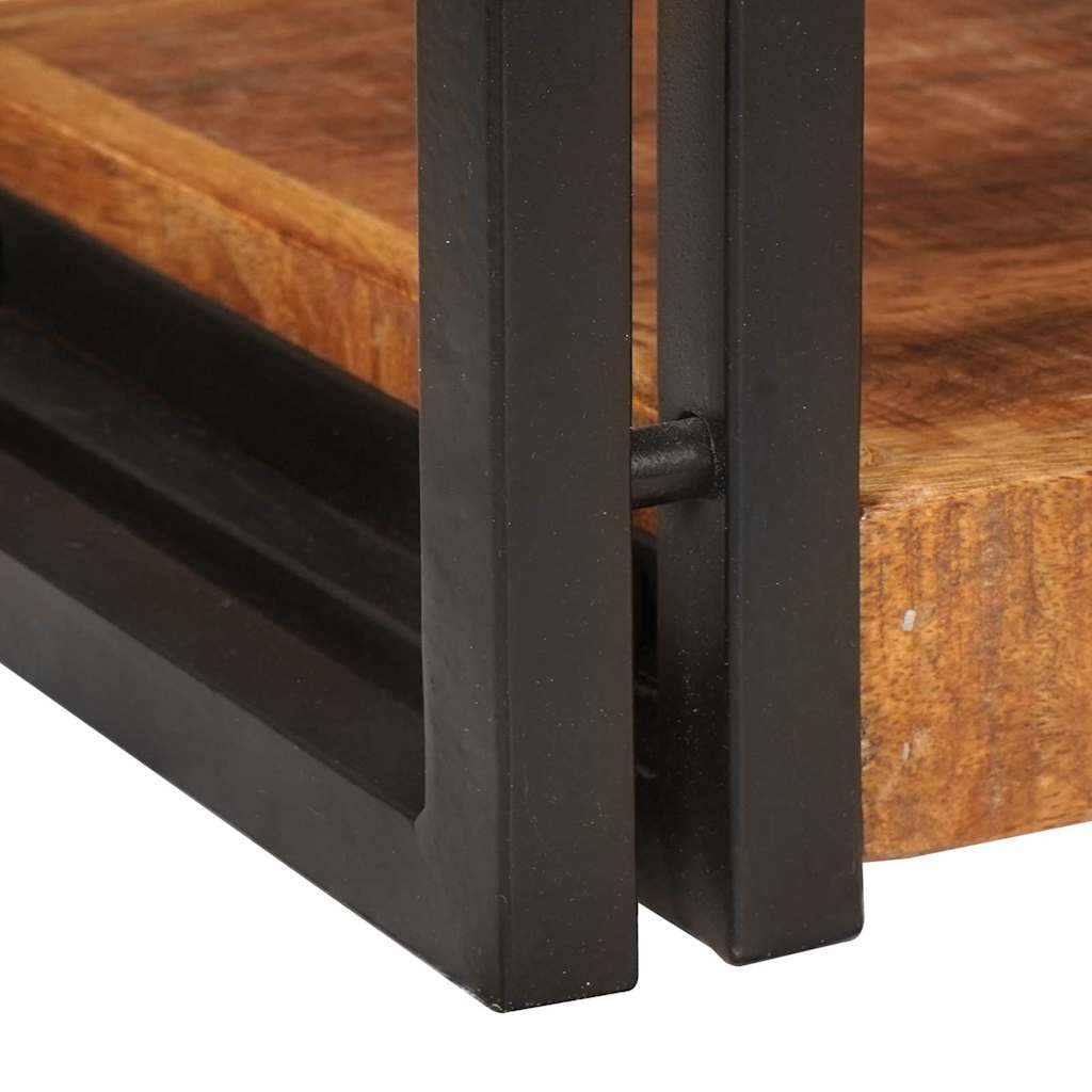 vidaXL Nachtkastje Bruin en zwart 38 x 33 x 58 cm Massief Mango Hout