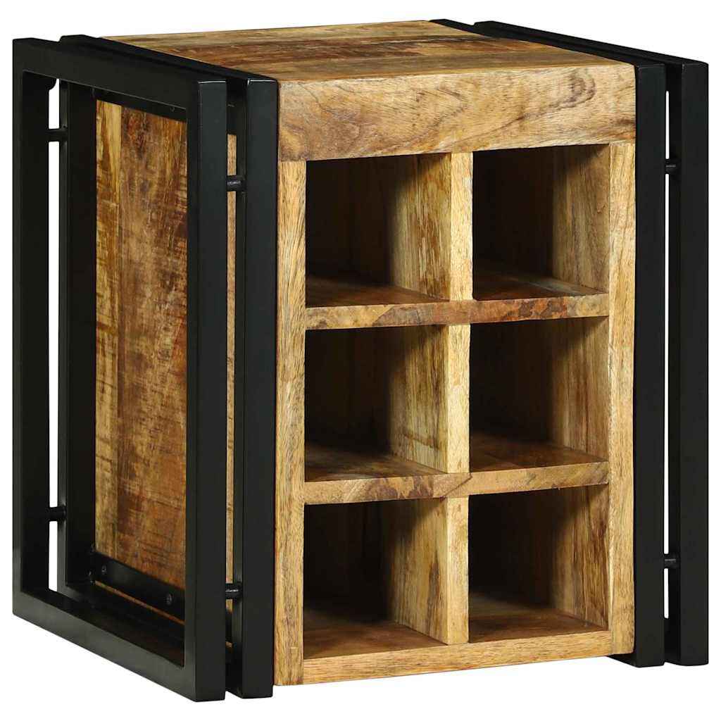 vidaXL Wijnrek 34.5 x 35 x 39 cm Massief Hout Ruw Mangohout