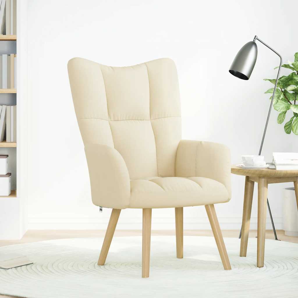 vidaXL Relaxstoel met voetenbank stof donkergrijs - Aashly