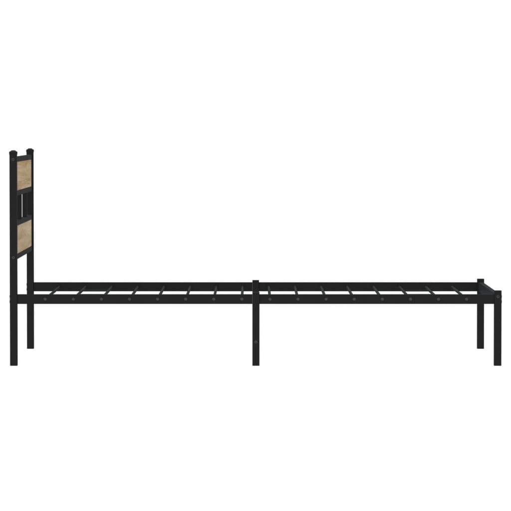 vidaXL Bedframe zonder matras metaal gerookt eikenkleurig 160x200 cm