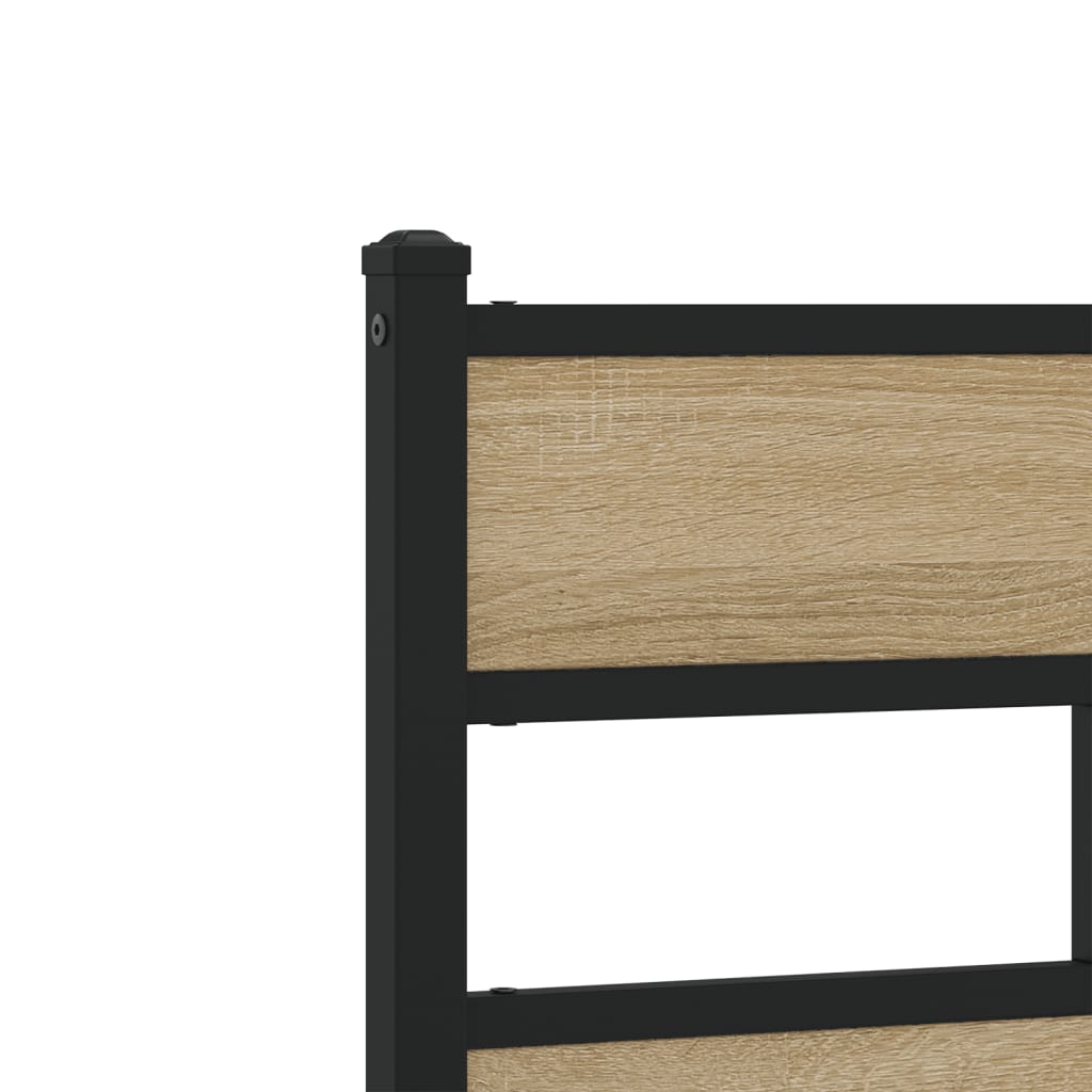 vidaXL Bedframe zonder matras metaal gerookt eikenkleurig 160x200 cm