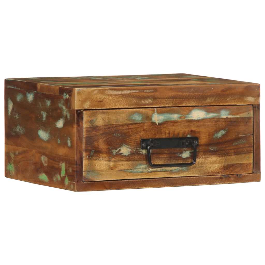 vidaXL Nachtkastje wandgemonteerd massief gerecycled hout - Aashly