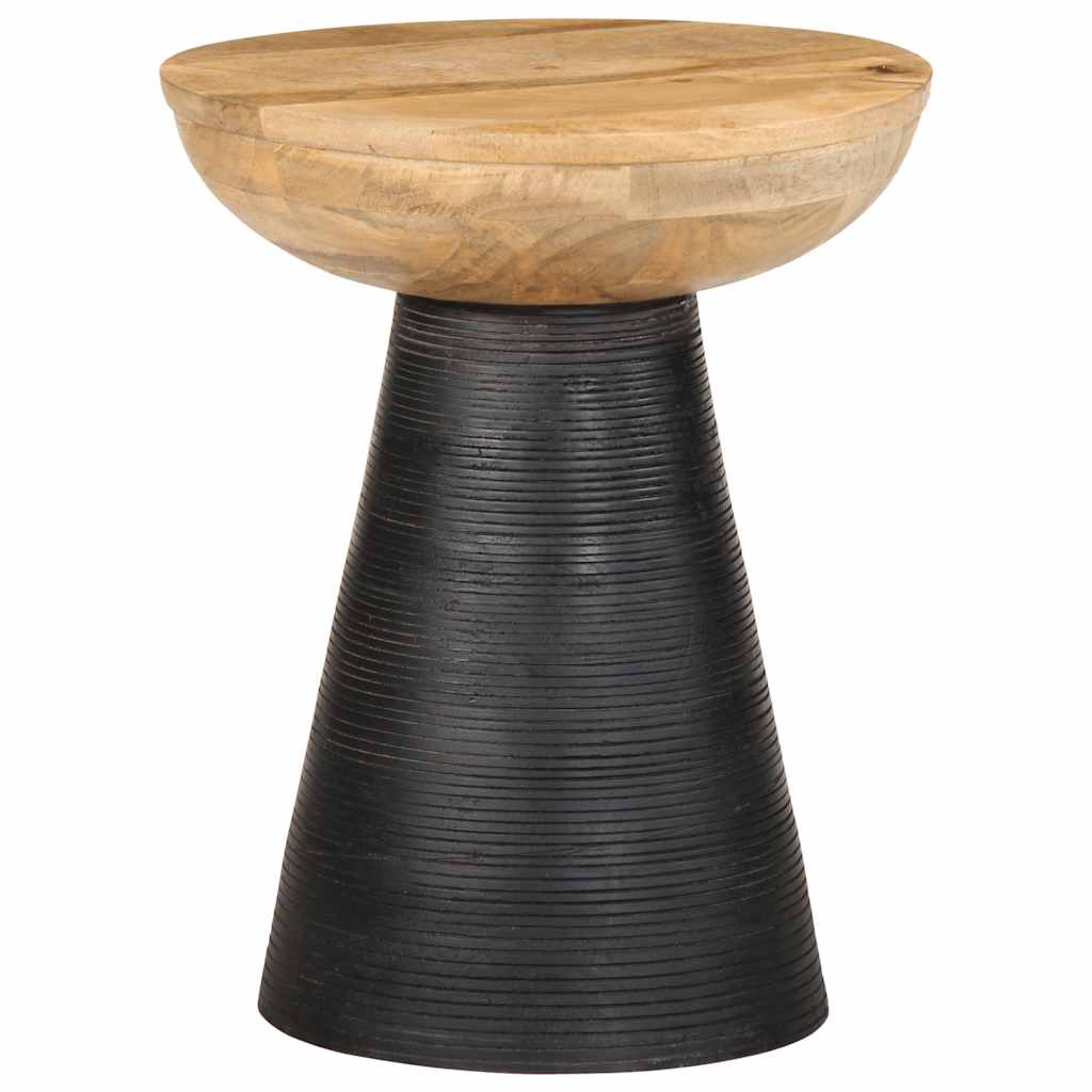 vidaXL Bijzettafel Ø37x45 cm massief mangohout zwart - Aashly