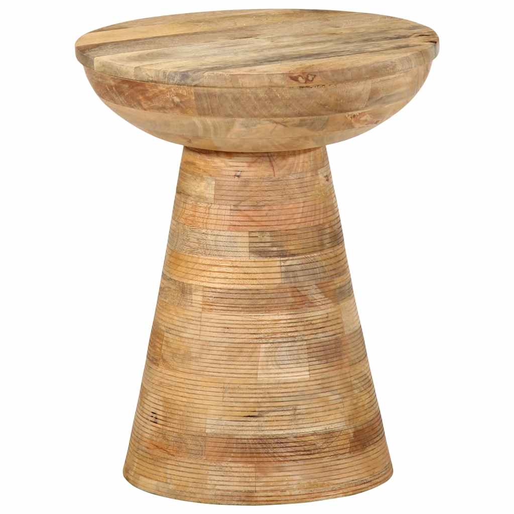 vidaXL Bijzettafel Ø37x45 cm massief mangohout zwart - Aashly