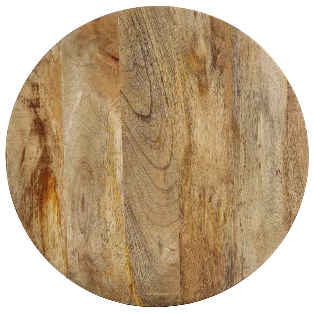 vidaXL Bijzettafel Ø37x45 cm massief mangohout zwart - Aashly
