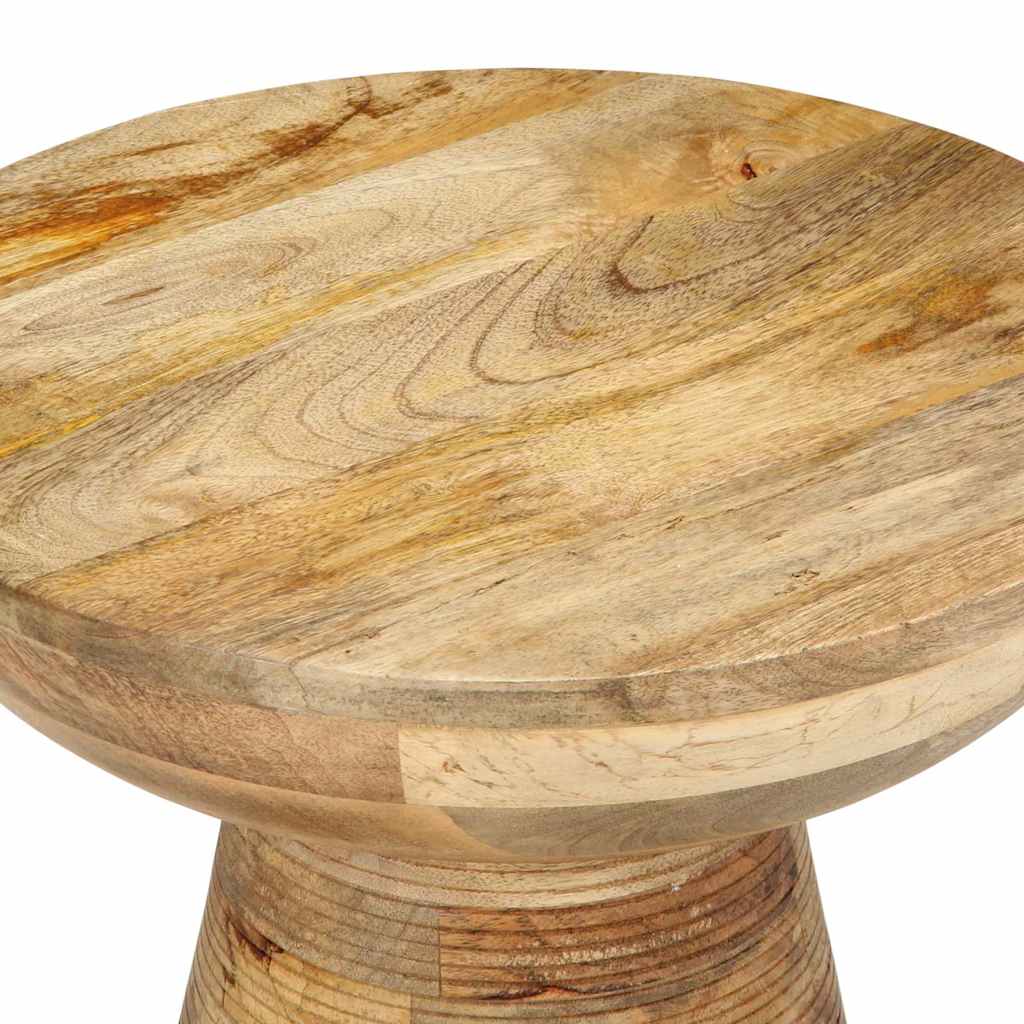 vidaXL Bijzettafel Ø37x45 cm massief mangohout zwart - Aashly