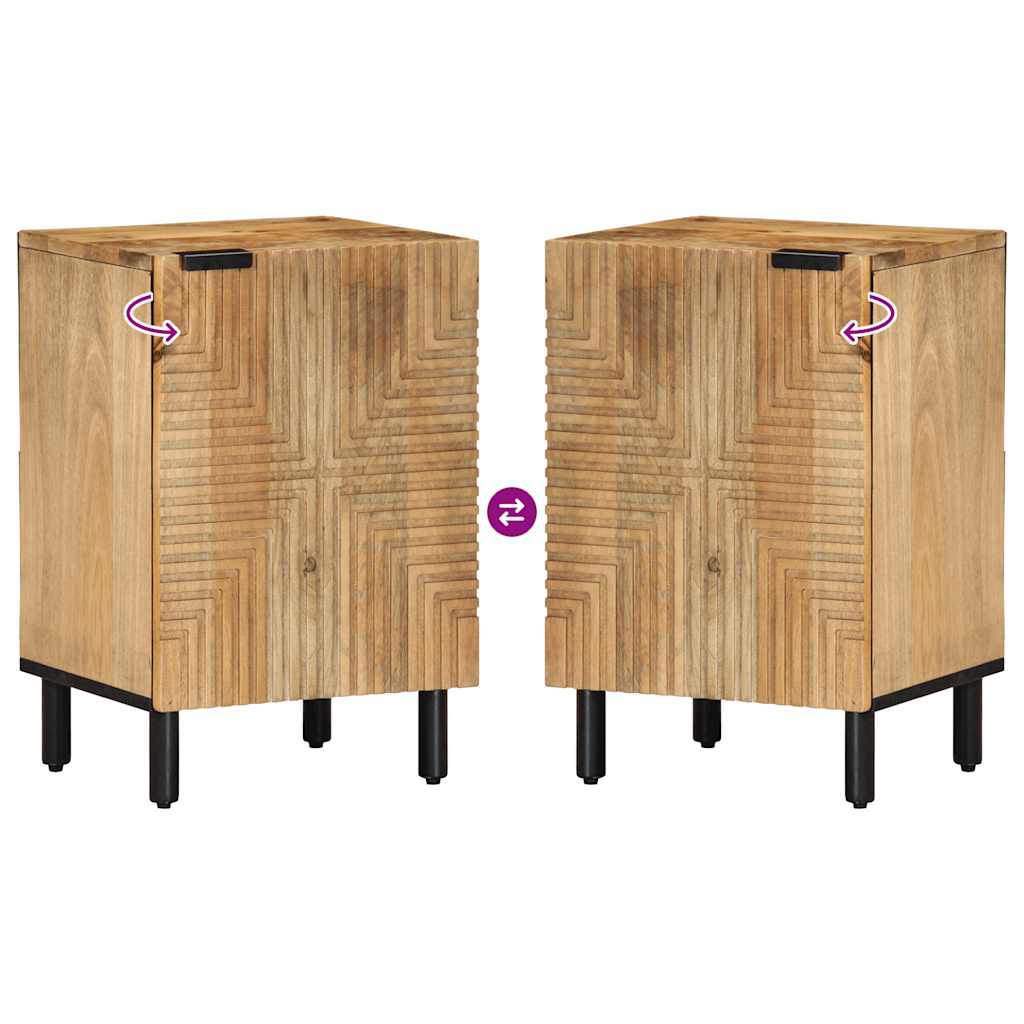 vidaXL Badkamerkast 38x33,5x58 cm massief mangohout bruin - Aashly