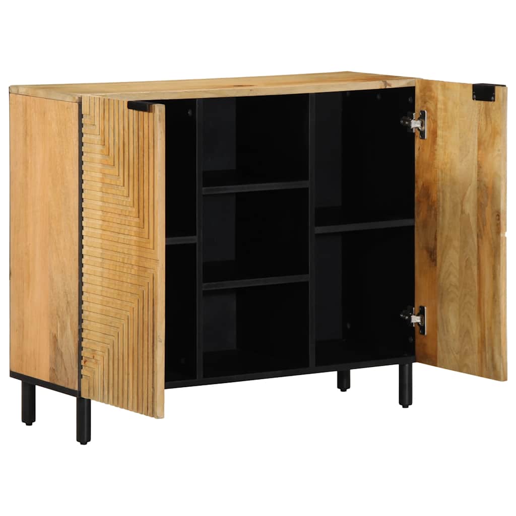 vidaXL Dressoir 90x33x75 cm massief mangohout bruin - Aashly