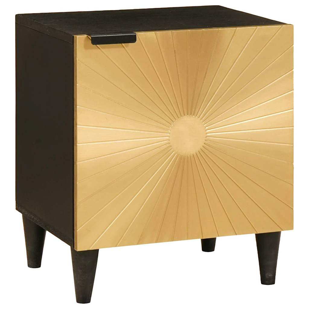 vidaXL Nachtkastje Zwart en Goud 40 x 33.5 x 46 cm