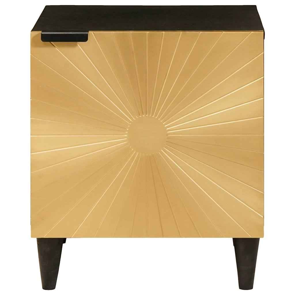 vidaXL Nachtkastje Zwart en Goud 40 x 33.5 x 46 cm