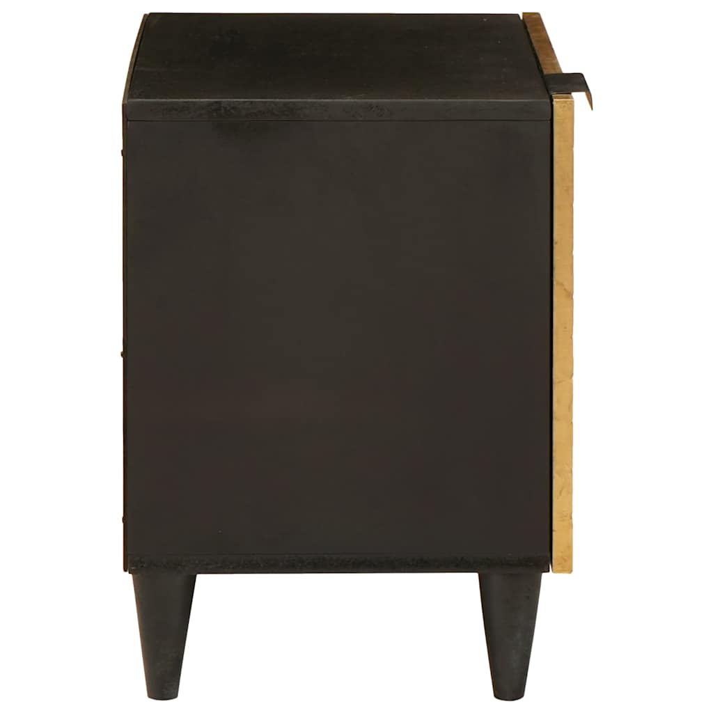 vidaXL Nachtkastje Zwart en Goud 40 x 33.5 x 46 cm