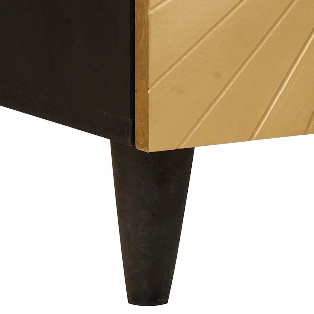 vidaXL Nachtkastje Zwart en Goud 40 x 33.5 x 46 cm