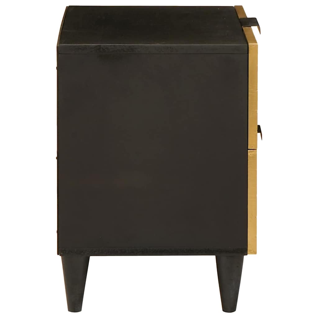 vidaXL Nachtkastje Zwart en Goud 40 x 33.5 x 46 cm massief mangohout