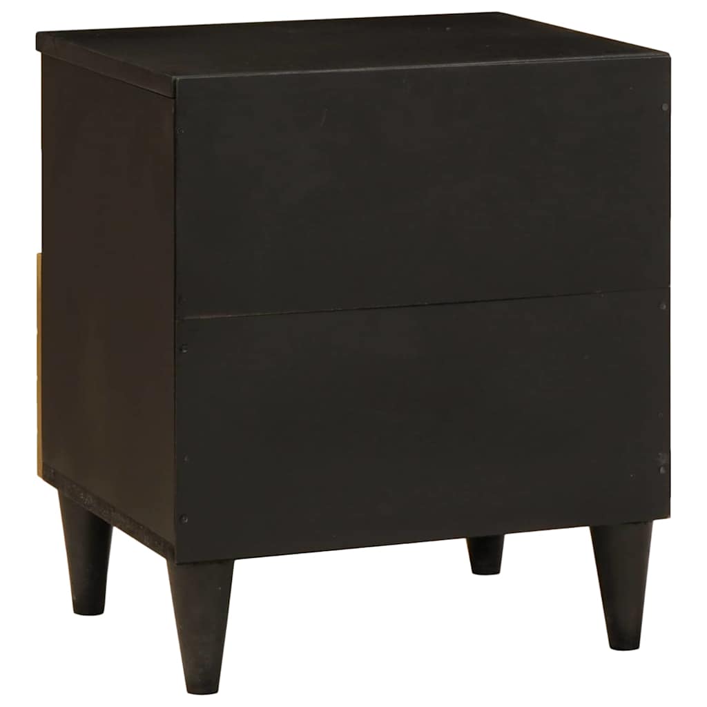 vidaXL Nachtkastje Zwart en Goud 40 x 33 x 46 cm massief mangohout