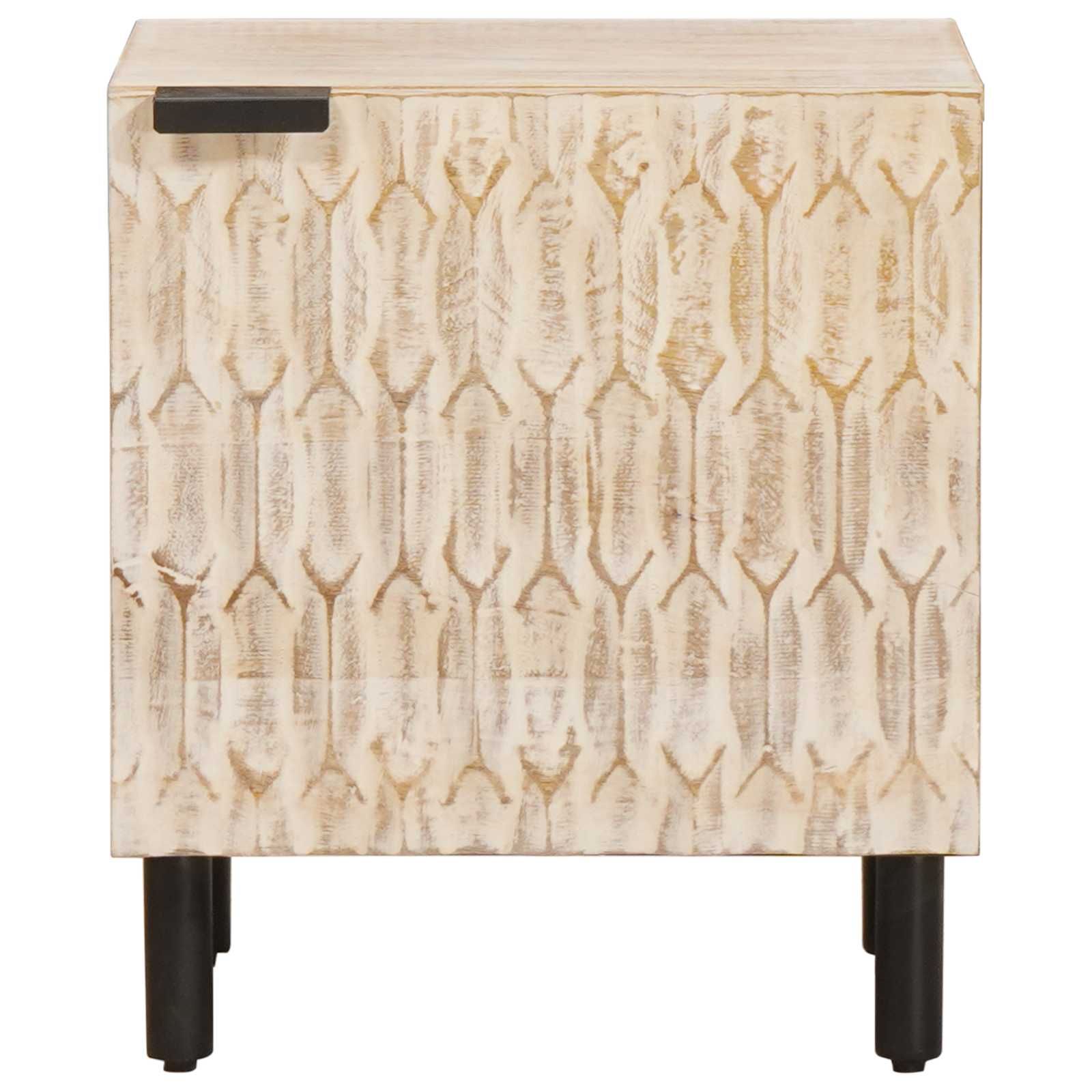 vidaXL Nachtkastje Wit 40 x 33,5 x 46 cm Massief Mango Hout