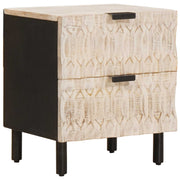 vidaXL Nachtkastje met lade Wit 40 x 33,5 x 46 cm Massief Mango Hout