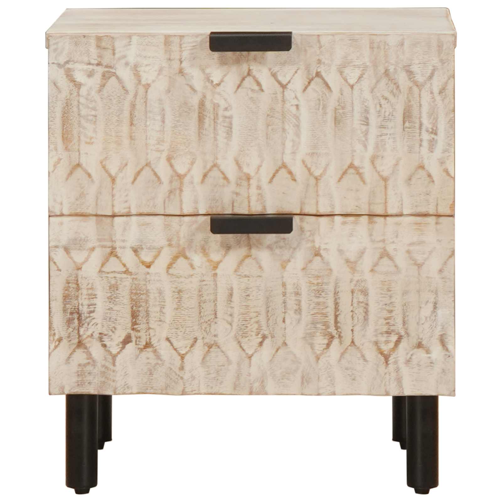 vidaXL Nachtkastje met lade Wit 40 x 33,5 x 46 cm Massief Mango Hout
