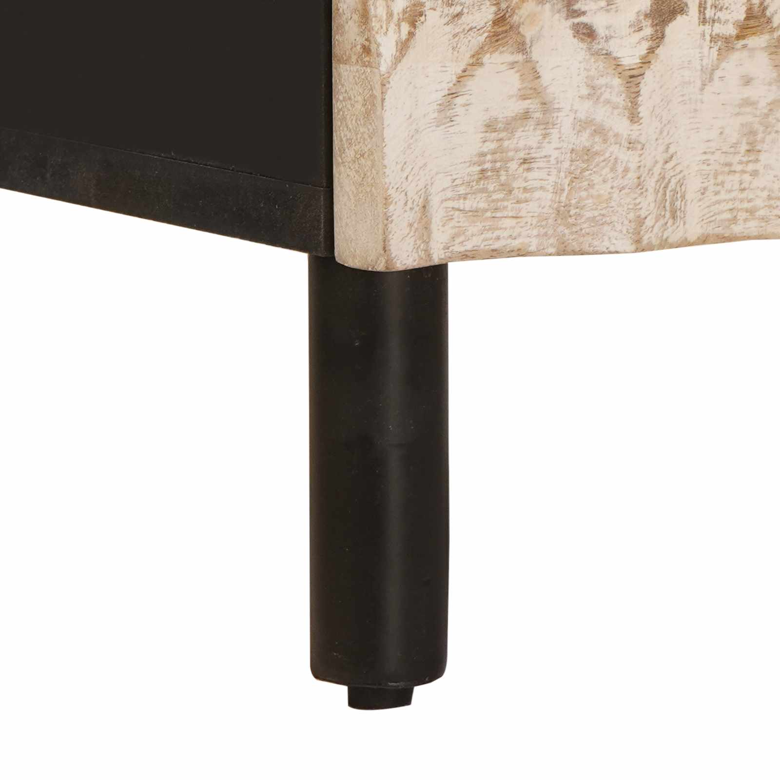 vidaXL Nachtkastje met lade Wit 40 x 33,5 x 46 cm Massief Mango Hout
