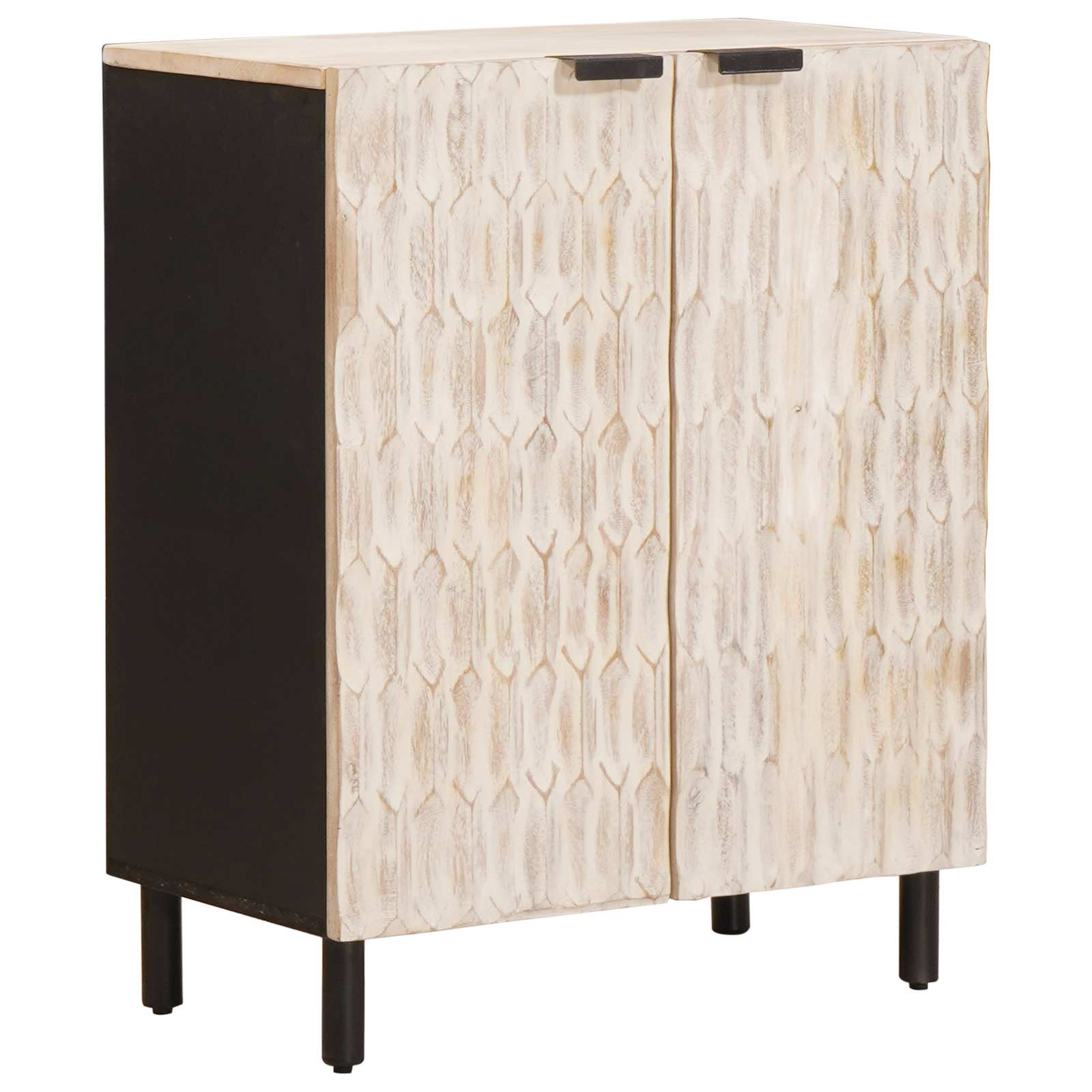 vidaXL Dressoir Witte Was Afwerking 60 x 33,5 x 75 cm