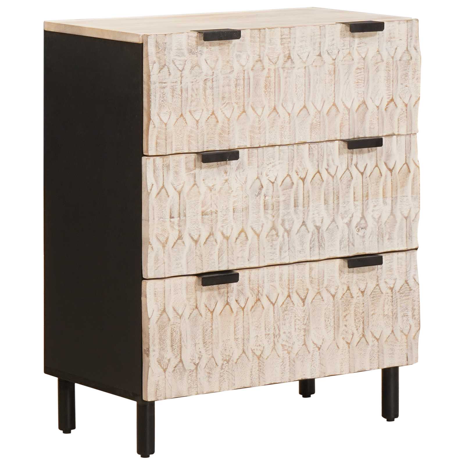 vidaXL Dressoir Witte Was Afwerking 60 x 33,5 x 75 cm