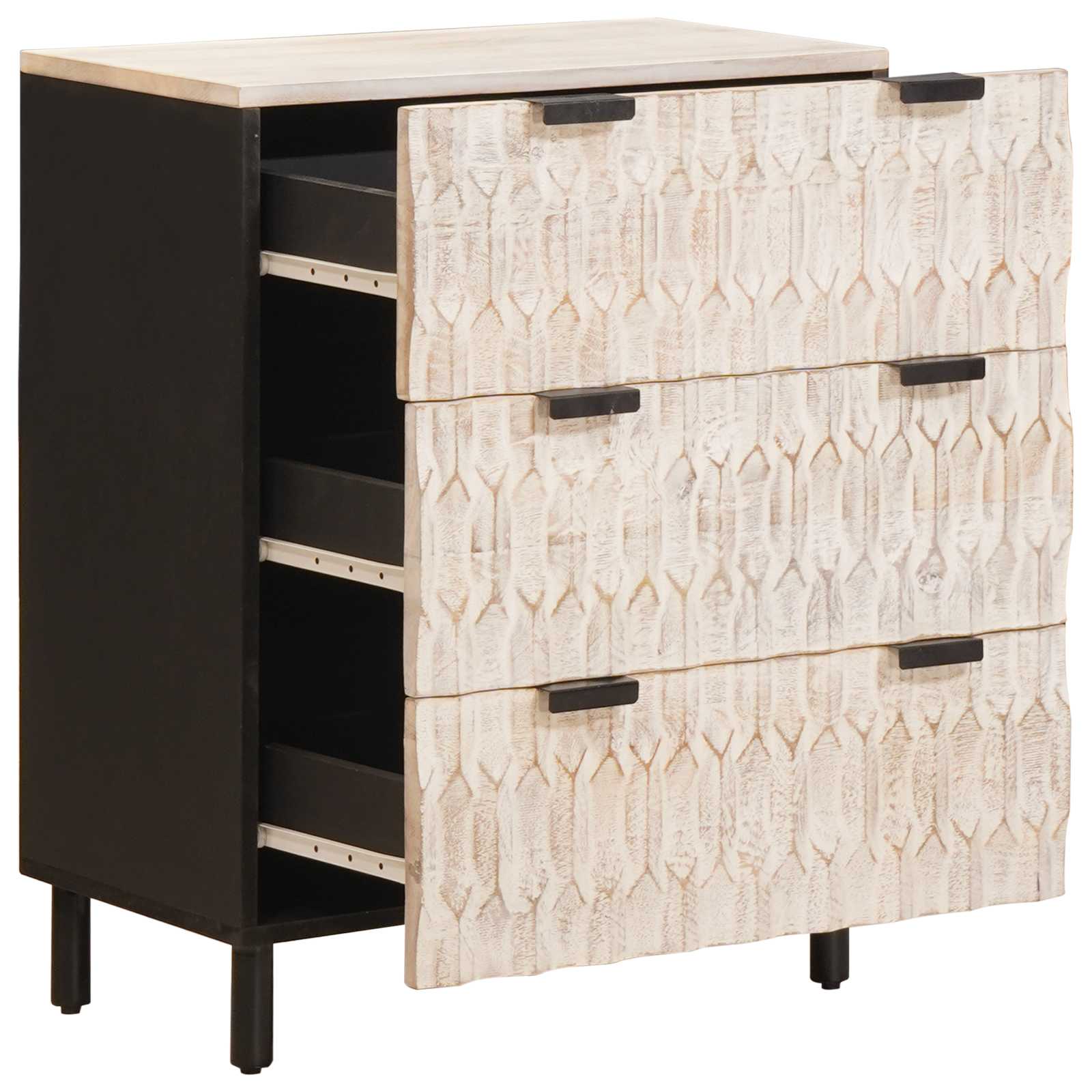 vidaXL Dressoir Witte Was Afwerking 60 x 33,5 x 75 cm