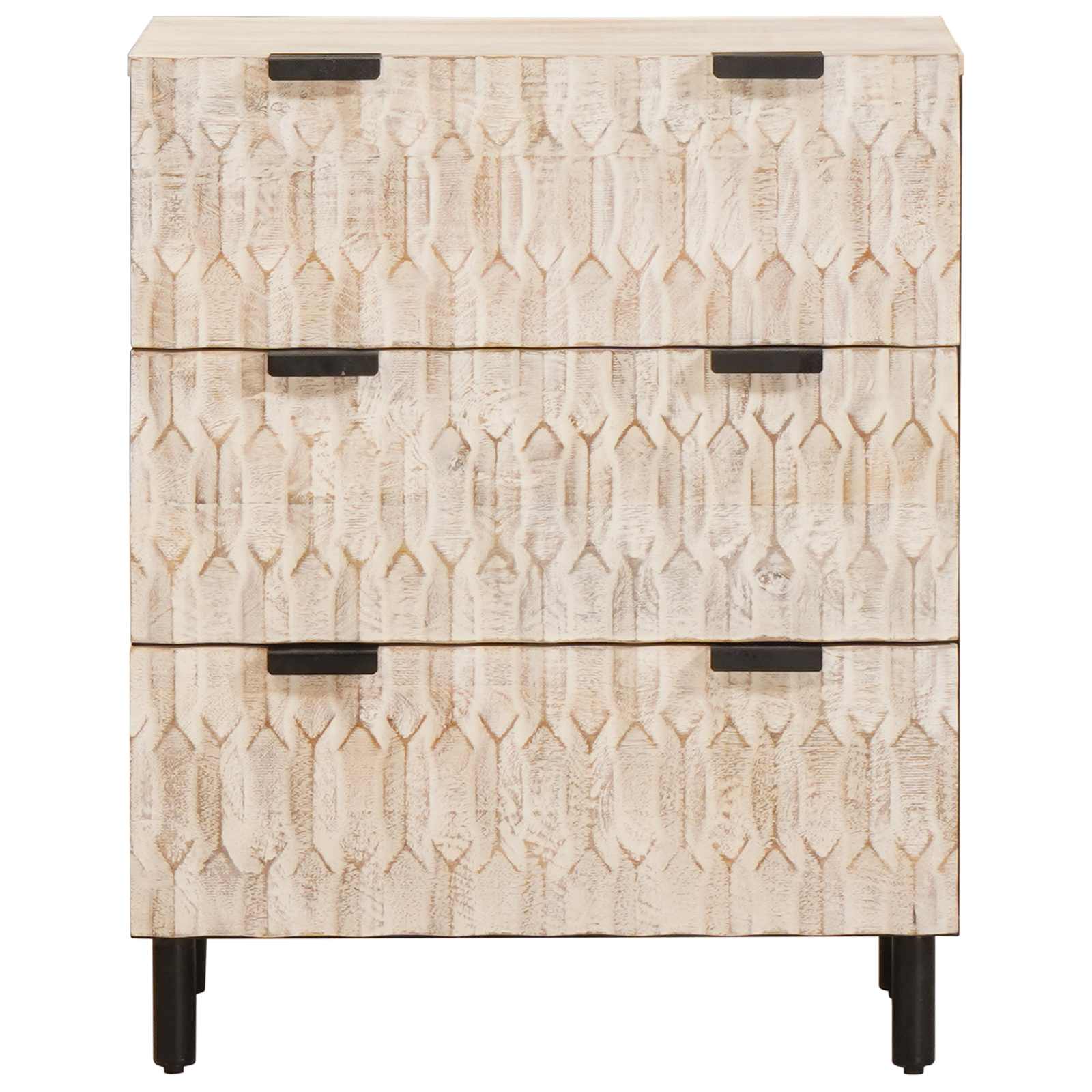 vidaXL Dressoir Witte Was Afwerking 60 x 33,5 x 75 cm