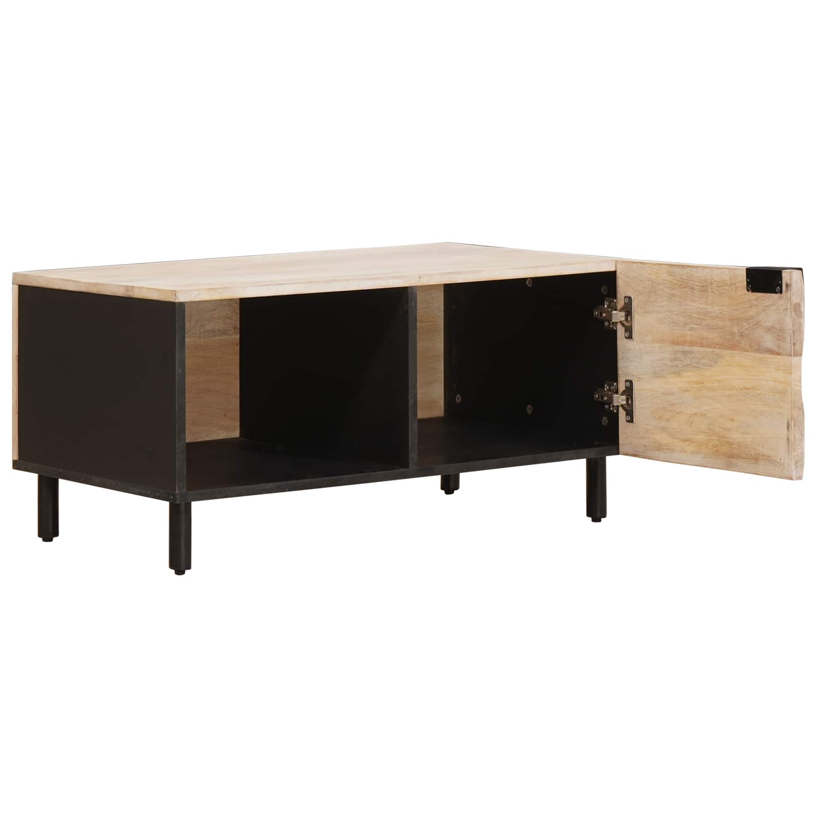 vidaXL Salontafel Wit 80 x 50 x 40 cm Massief Mango Hout