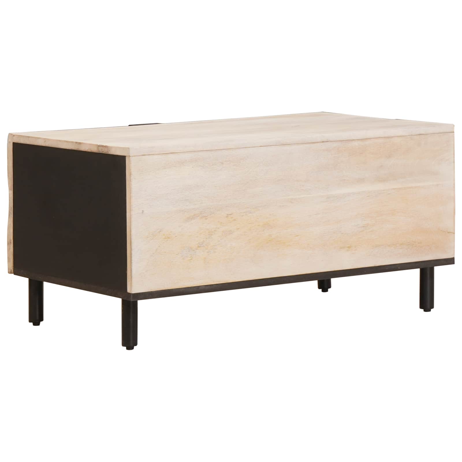 vidaXL Salontafel Wit 80 x 50 x 40 cm Massief Mango Hout