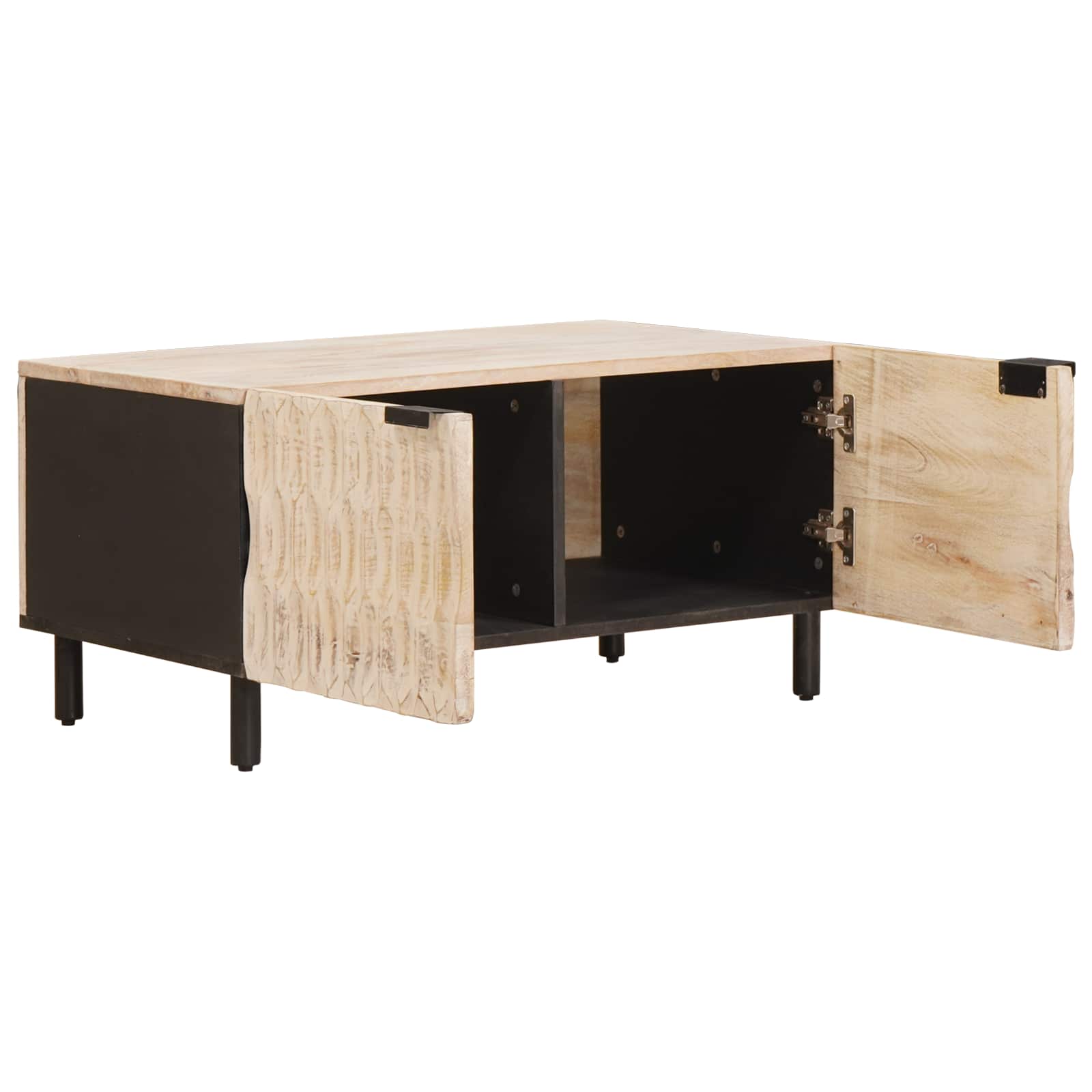 vidaXL Salontafel Wit 80 x 50 x 40 cm Massief Mango Hout