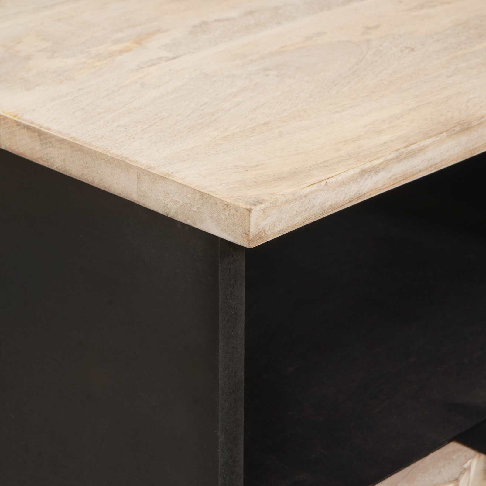 vidaXL Nachtkastje met lade Wit 40 x 33 x 46 cm Massief Mango Hout