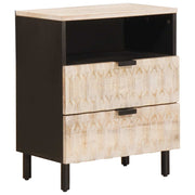 vidaXL Nachtkastje met lade Wit 50 x 33 x 60 cm Massief Mango Hout