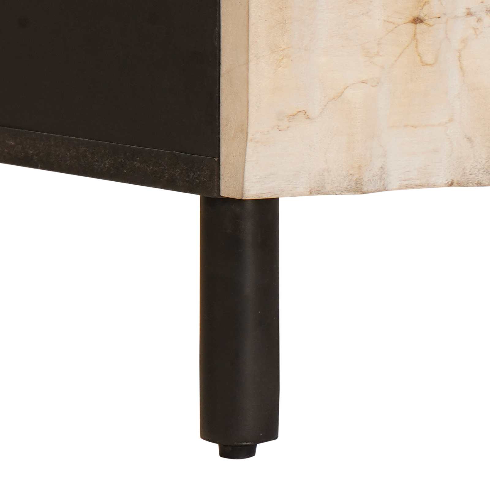 vidaXL Nachtkastje met lade Wit 50 x 33 x 60 cm Massief Mango Hout