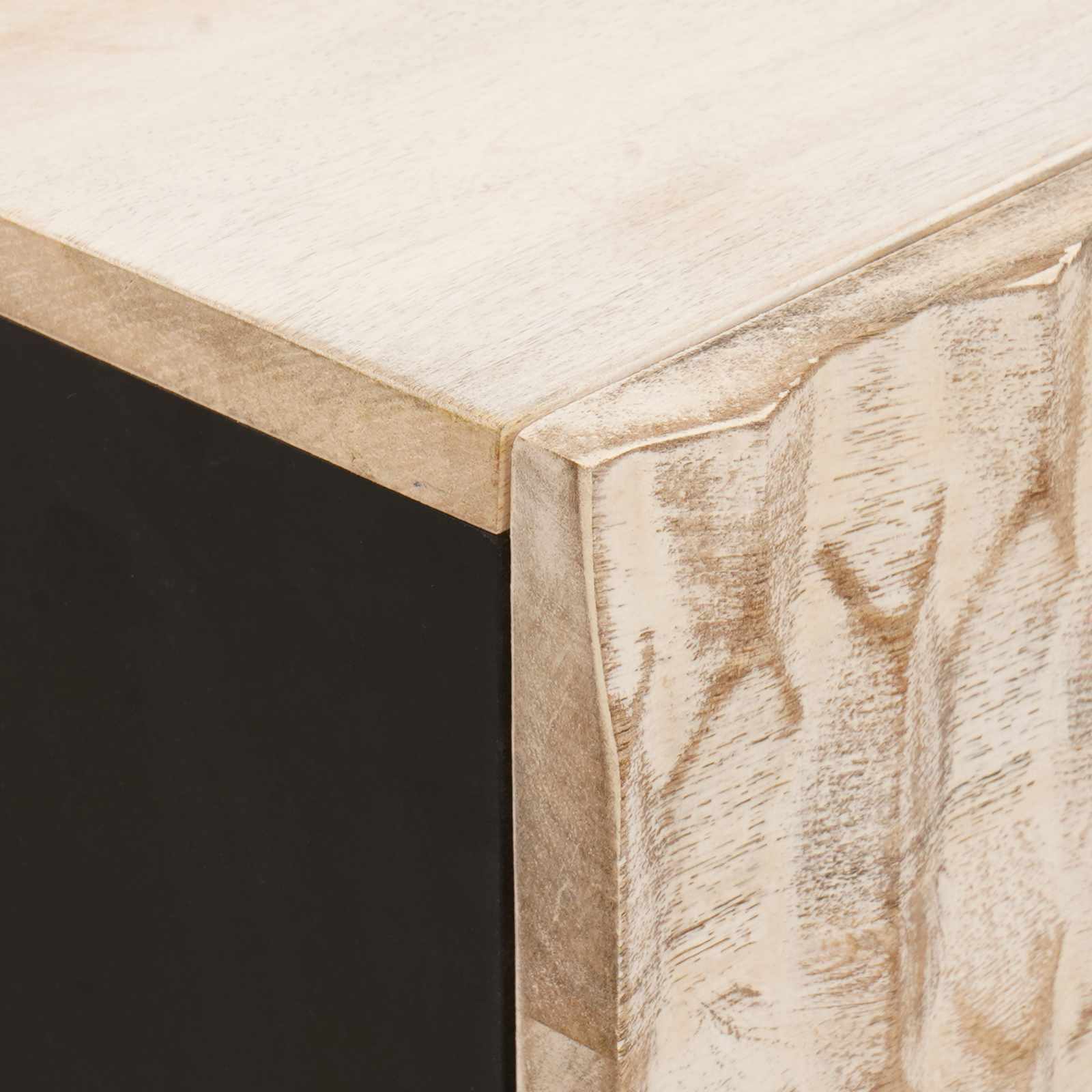 vidaXL Nachtkastje met lade Wit 50 x 33 x 60 cm Massief Mango Hout