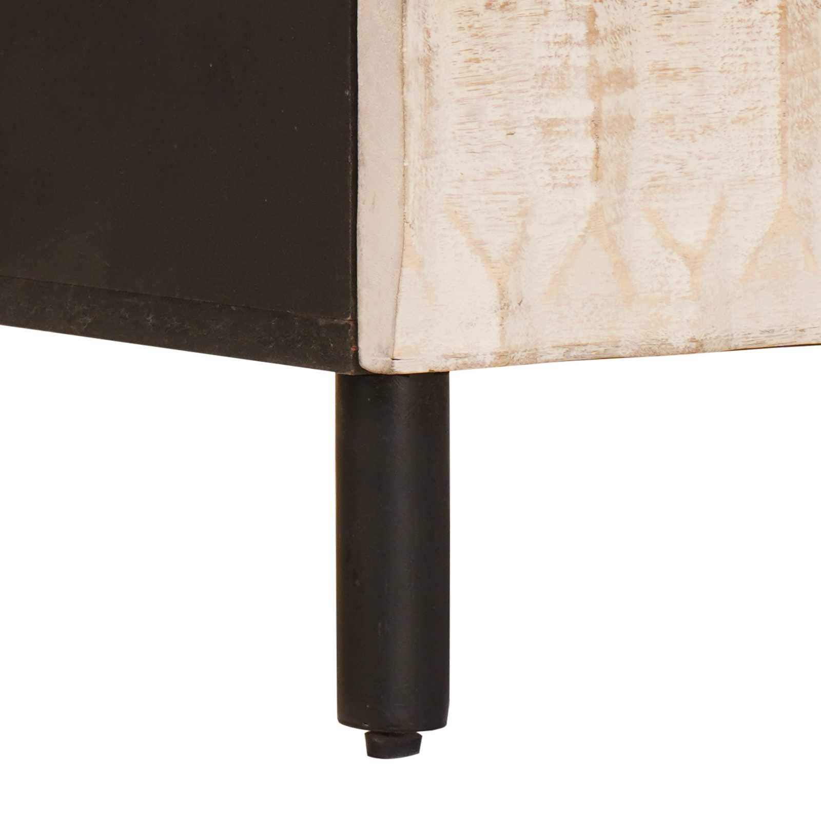 vidaXL Nachtkastje met lade Wit 50 x 33 x 60 cm Massief Mango Hout