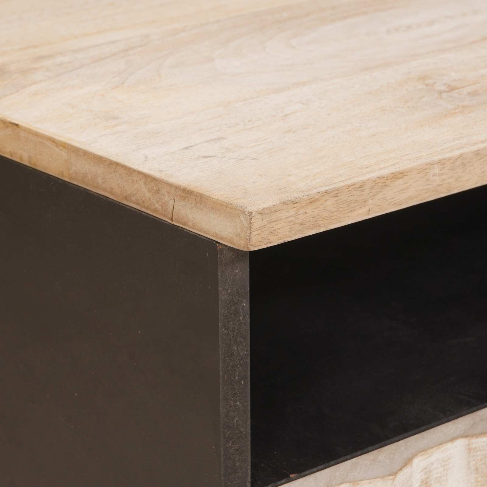 vidaXL Salontafel met lade Wit 80 x 54 x 40 cm Massief Mango Hout