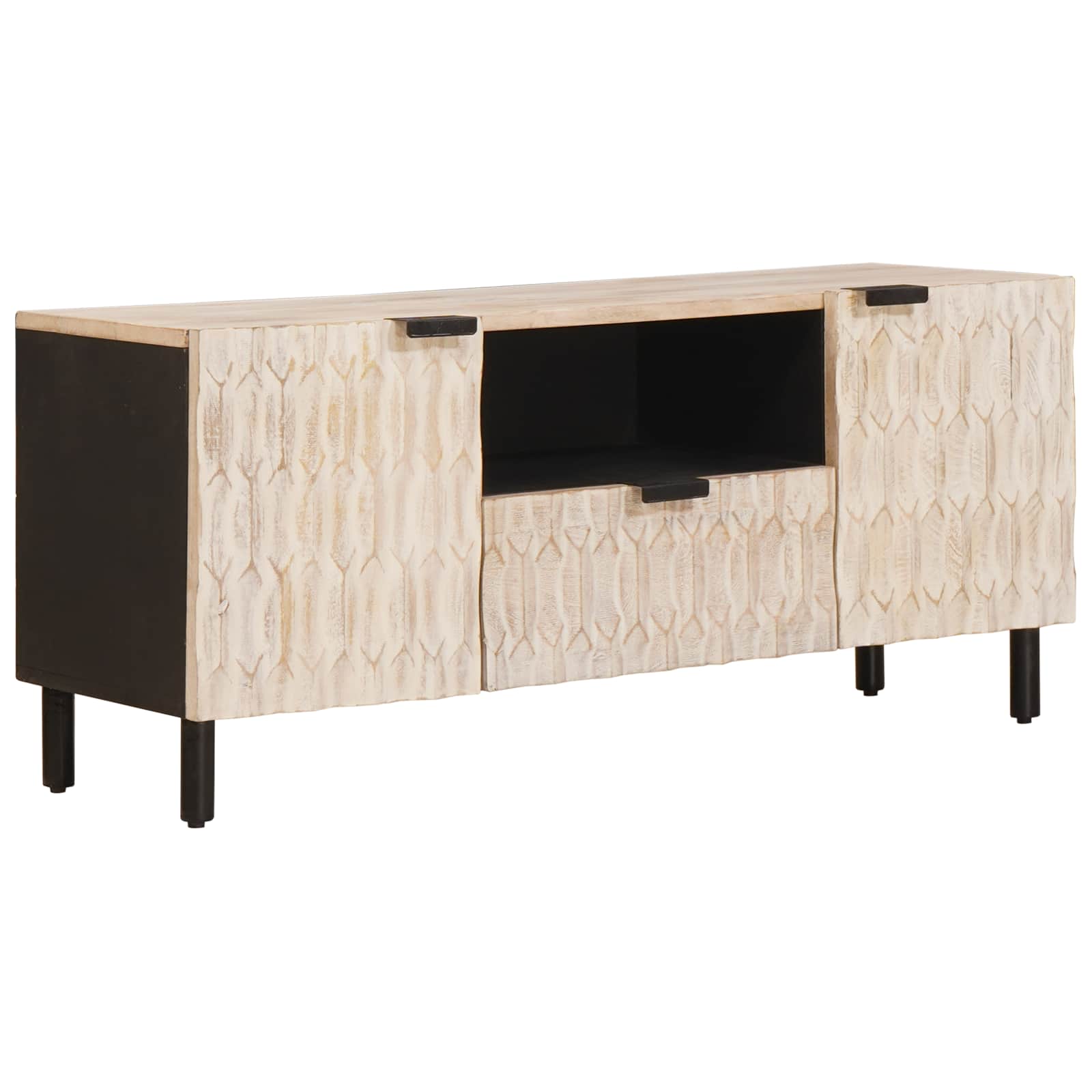 vidaXL TV-kast met lade Witte Was Afwerking 105 x 33,5 x 46 cm