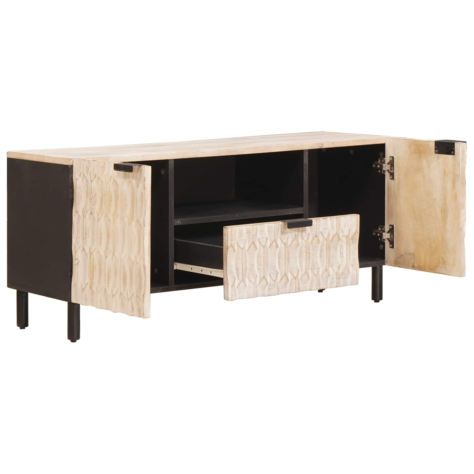 vidaXL TV-kast met lade Witte Was Afwerking 105 x 33,5 x 46 cm