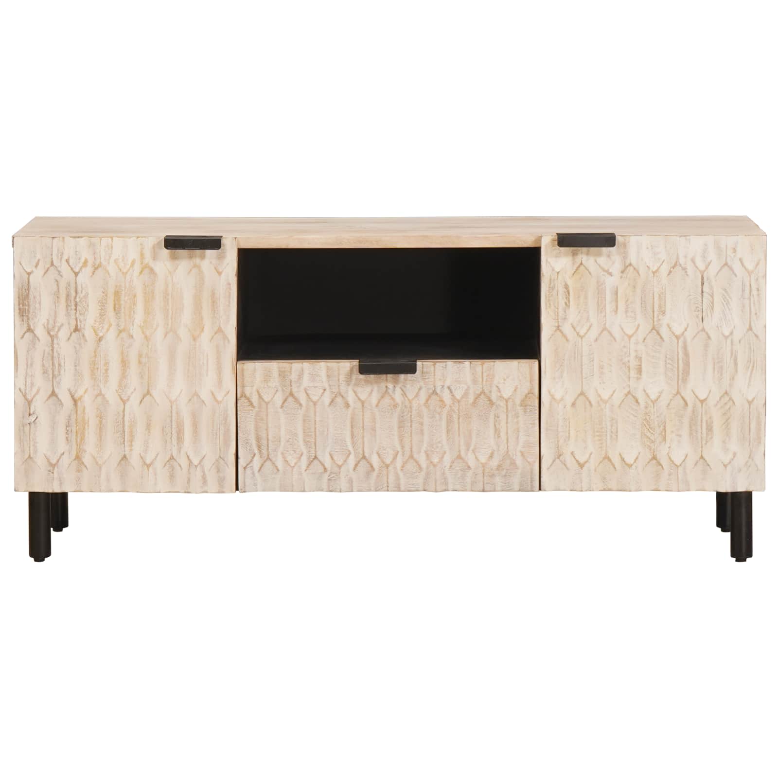 vidaXL TV-kast met lade Witte Was Afwerking 105 x 33,5 x 46 cm