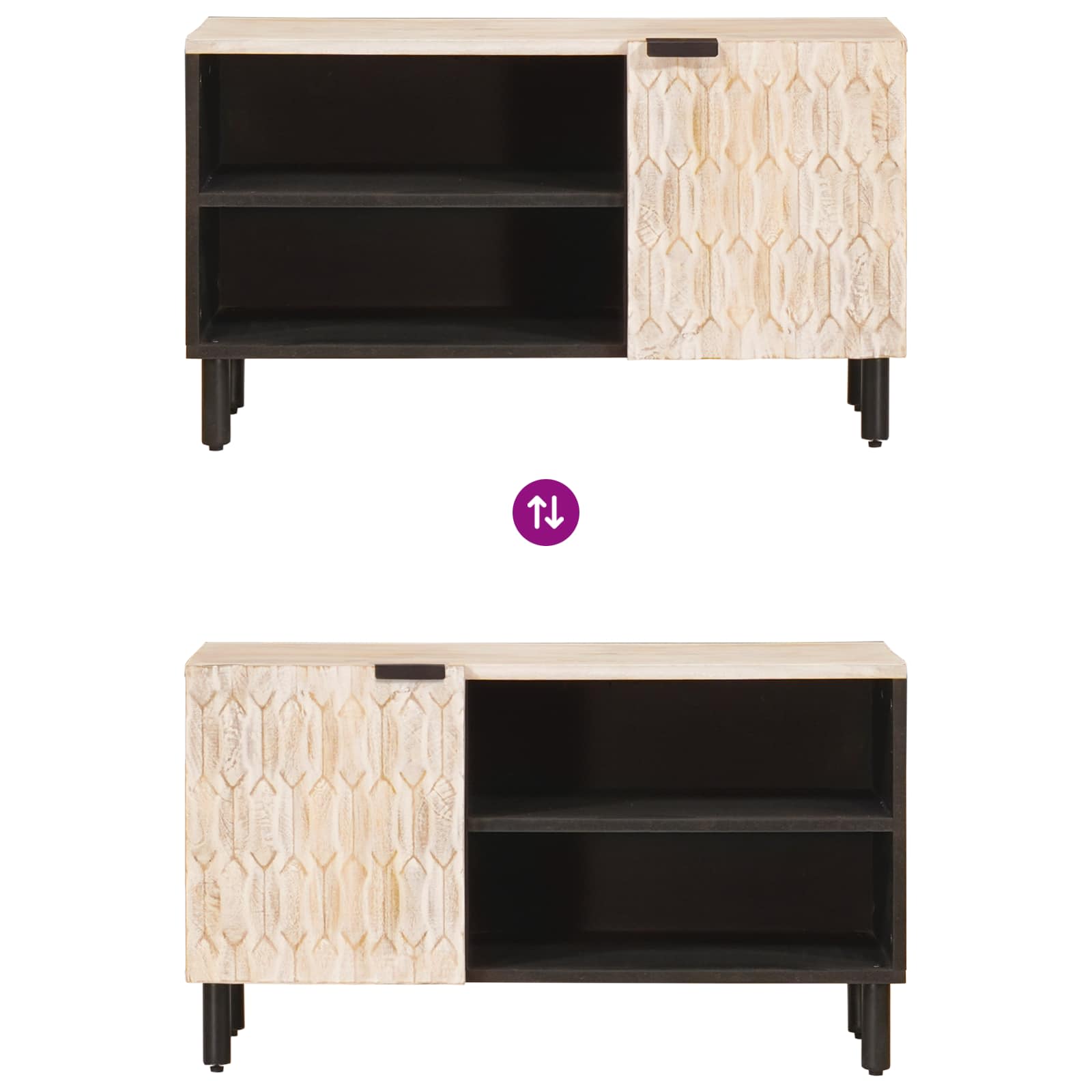vidaXL TV-kast met opslag Witte Was Afwerking 80 x 31,5 x 46 cm
