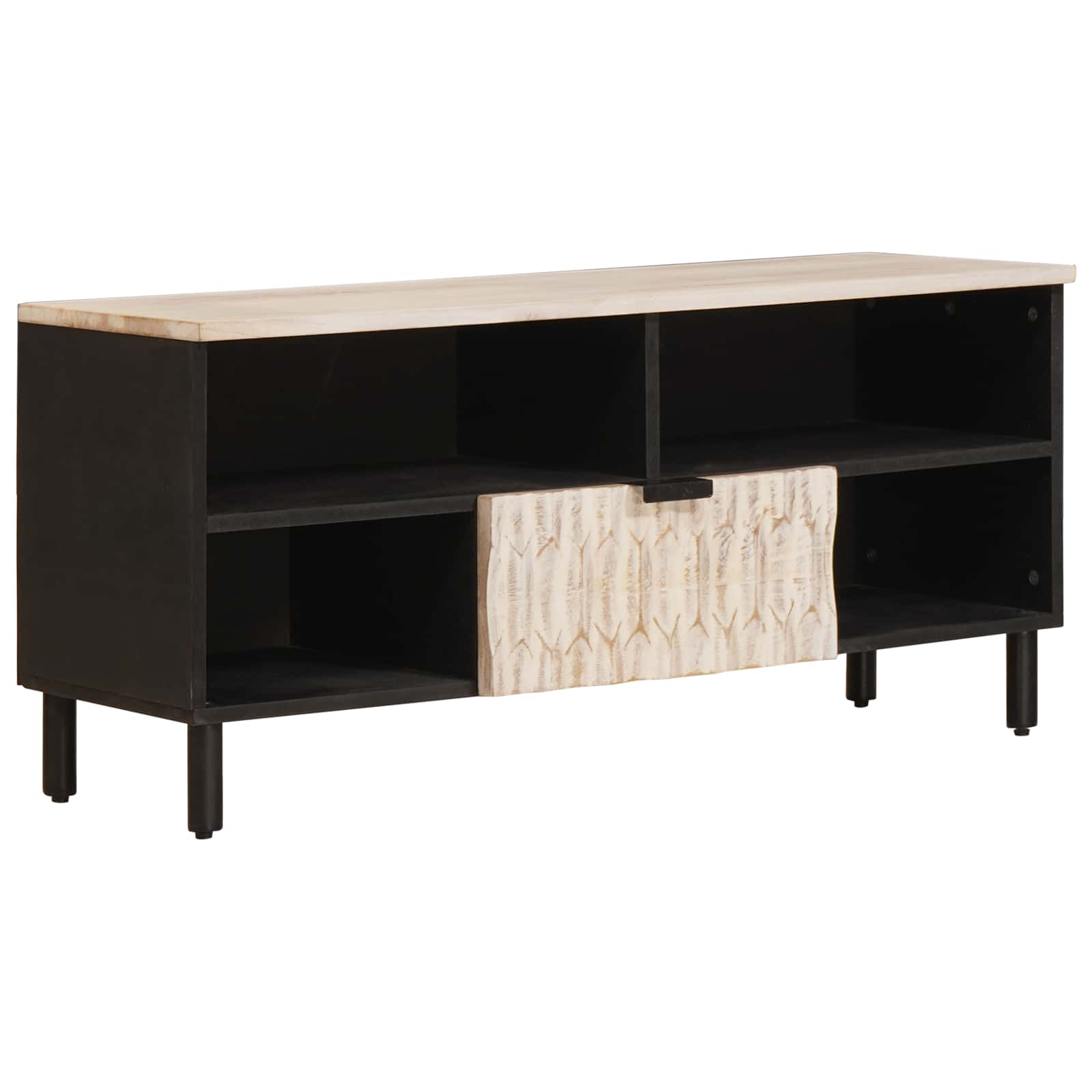 vidaXL TV-kast met lade Witte Was Afwerking 100 x 33,5 x 46 cm