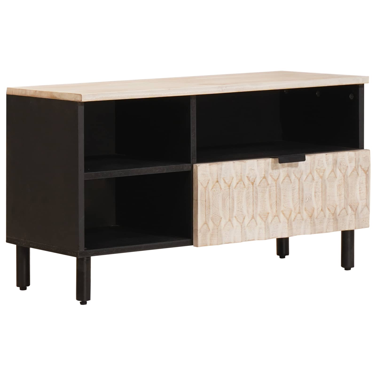 vidaXL TV-kast met lade Witte Was Afwerking 80 x 33,5 x 46 cm