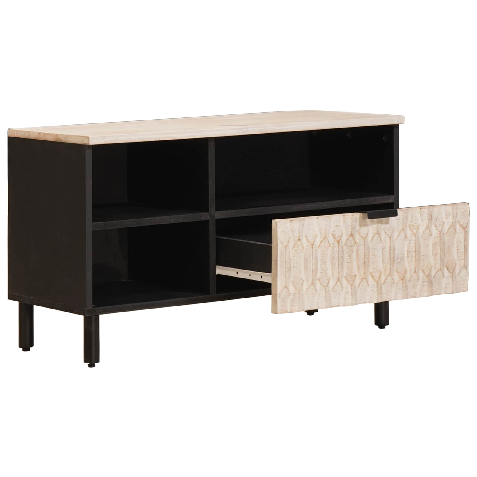 vidaXL TV-kast met lade Witte Was Afwerking 80 x 33,5 x 46 cm