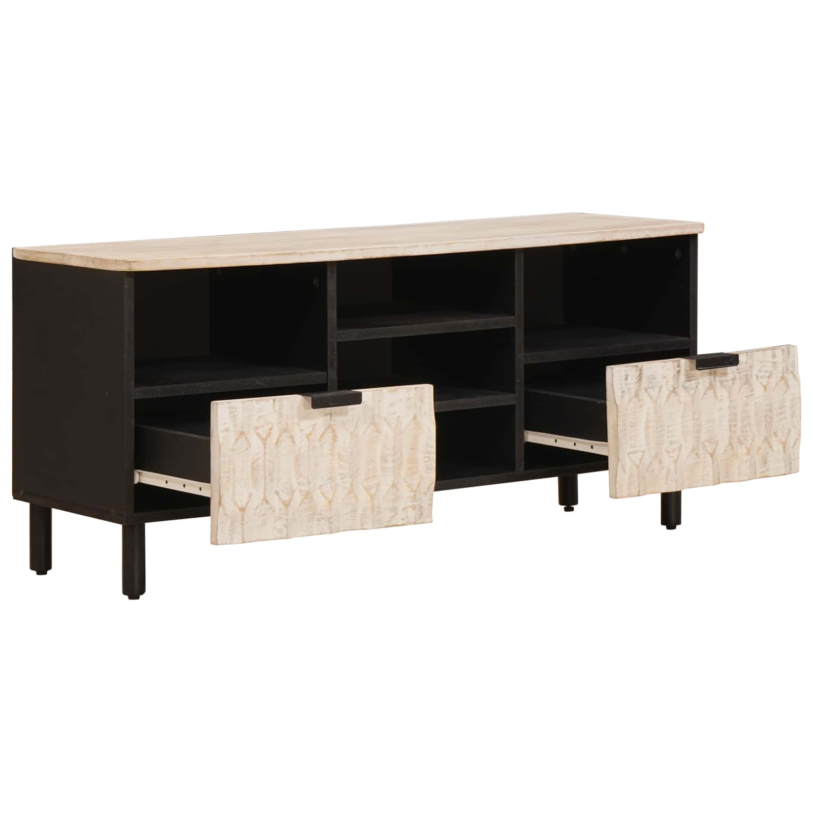 vidaXL TV-kast met lade Witte Was Afwerking 100 x 33,5 x 46 cm